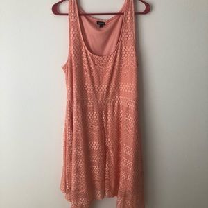 Peach embroidered dress